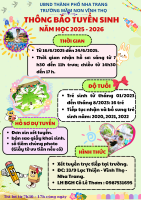 THÔNG BÁO TUYỂN SINH NĂM HỌC 2025-2026