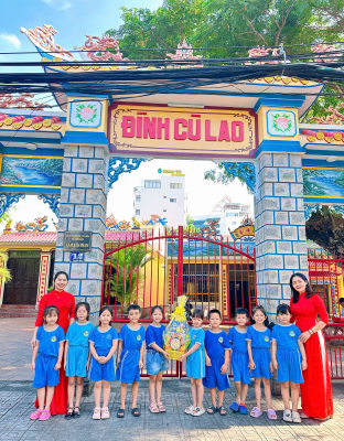 TỔ CHỨC CHO TRẺ ĐI THĂM DI TÍCH LỊCH SỬ ĐÌNH CÙ LAO TẠI ĐỊA PHƯƠNG.